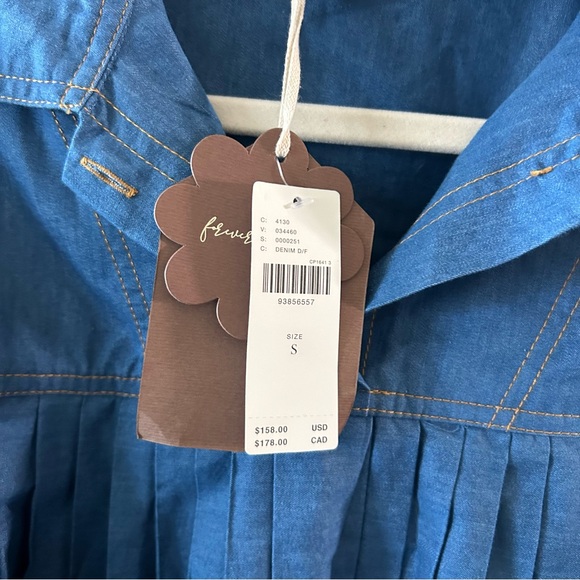 NWT Anthropologie Forever That Girl Katherine Denim Swing
Mini Dress Pleated - Picture 6 of 6